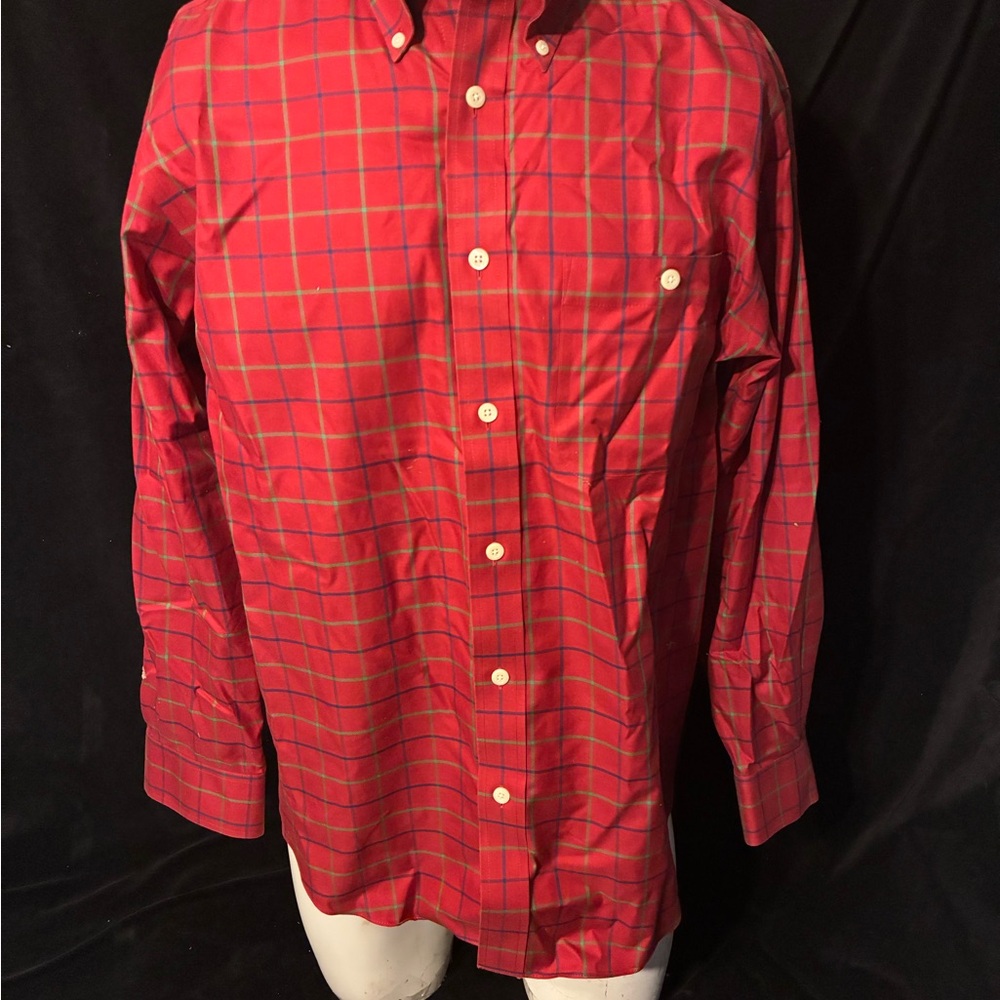 Orvis Red and Blue Plaid Men's Shirt Large